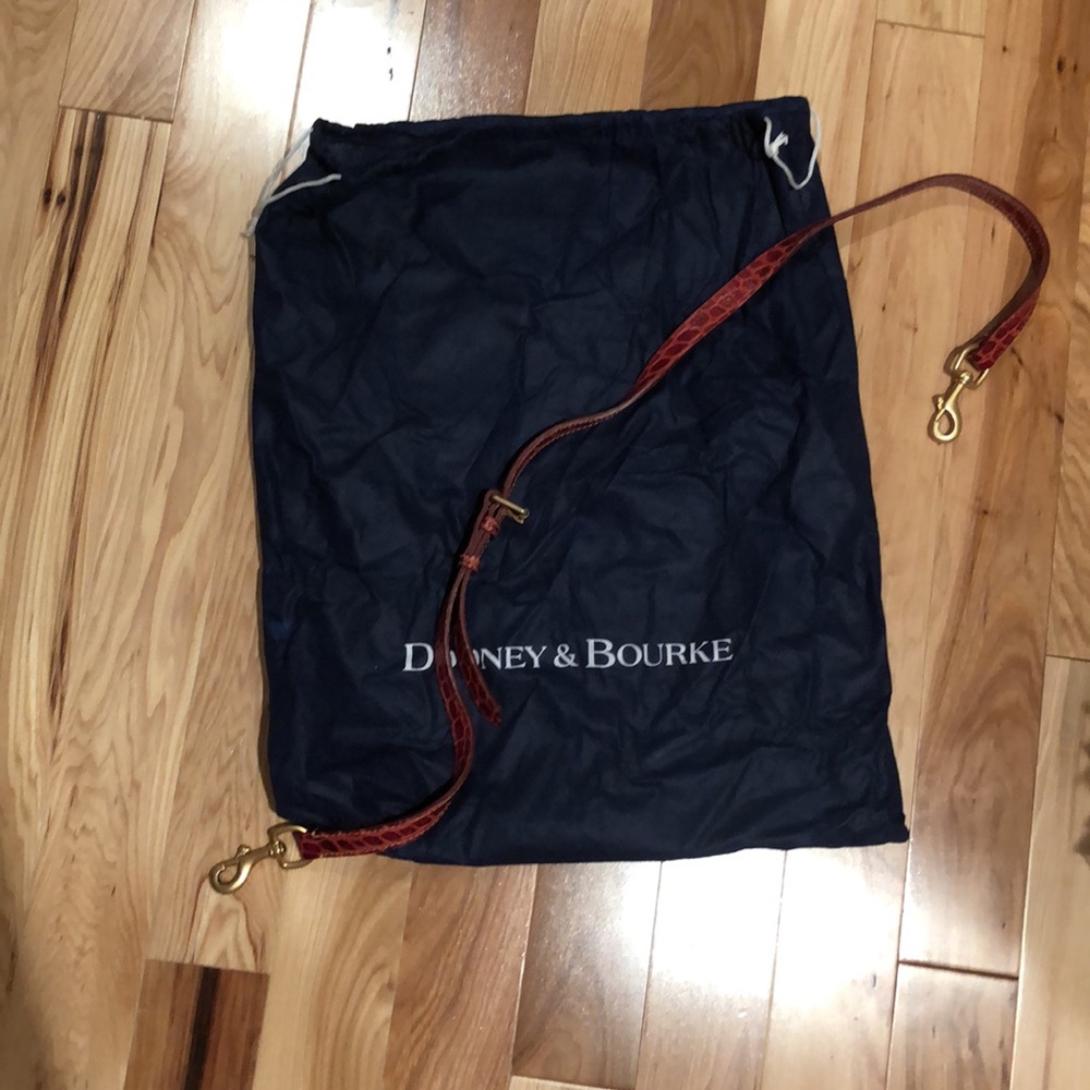 Dooney & Bourke Red Croc-Embossed Leather Shoulder Bag - Picture 6 of 6